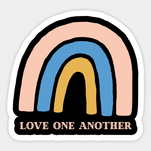 Love one another - Rainbow Sticker by UnderDesign